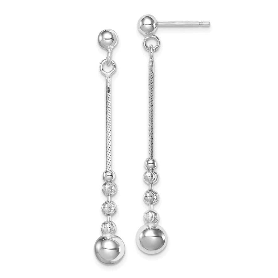 Quality Gold Sterling Silver Rhodium-plated Polished Beads Post Dangle Earrings