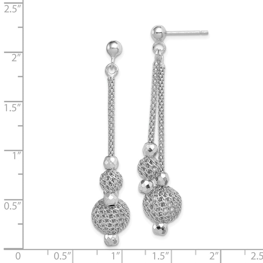 Quality Gold Sterling Silver Rhodium-plated Beaded Post Dangle Earrings