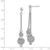 Quality Gold Sterling Silver Rhodium-plated Beaded Post Dangle Earrings