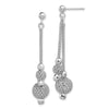 Quality Gold Sterling Silver Rhodium-plated Beaded Post Dangle Earrings