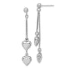 Quality Gold Sterling Silver Rhodium-plated Polished Heart Post Dangle Earrings