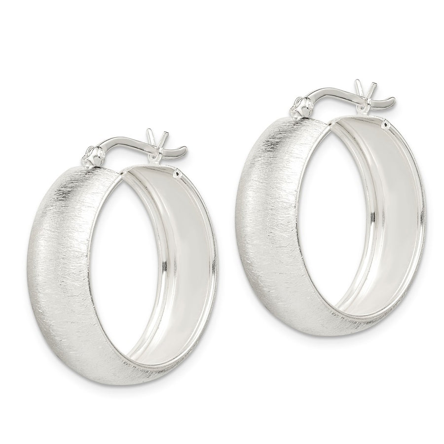 Quality Gold Sterling Silver Polished Laser-cut Hinged Hoop Earrings