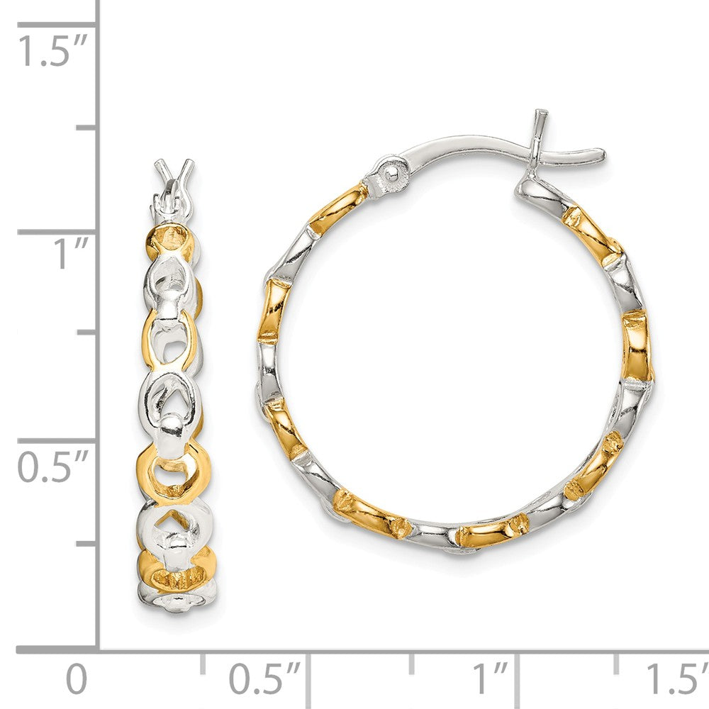 Quality Gold Sterling Silver Flash Gold-plated Hoop Earrings
