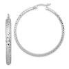 Quality Gold Sterling Silver Rhodium-plated Diamond-cut Hoop Earrings