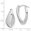 Quality Gold Sterling Silver Rhodium-plated Polished Hollow Hinged Post Hoop Earring