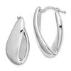 Quality Gold Sterling Silver Rhodium-plated Polished Hollow Hinged Post Hoop Earring