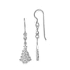 Quality Gold Sterling Silver Rhodium Plated Christmas Tree Dangle Earrings