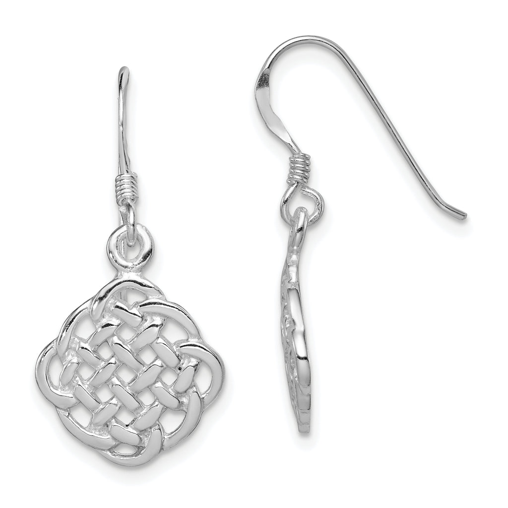 Quality Gold Sterling Silver Rhodium-plated Celtic Dangle Earrings