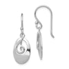 Quality Gold Sterling Silver Rhodium-plated Polished Oval Dangle Shepherd Hook Earrings