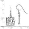 Quality Gold Sterling Silver Rhodium-plated Polished Square Flower Dangle Earrings