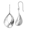 Quality Gold Sterling Silver Rhodium-plated Polished & Textured Dangle Earrings