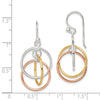 Quality Gold Sterling Silver 14K Gold & Rose Gold Vermeil Circles Dangle Earrings