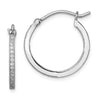 Quality Gold Sterling Silver Rhodium-plated CZ 15mm In & Out Hoop Earrings