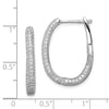 Quality Gold Sterling Silver Rhodium-plated CZ In & Out Hinged Post Hoop Earrings