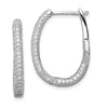 Quality Gold Sterling Silver Rhodium-plated CZ In & Out Hinged Post Hoop Earrings