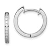 Quality Gold Sterling Silver Rhodium-plated In & Out Pave Hinged Hoop Earrings