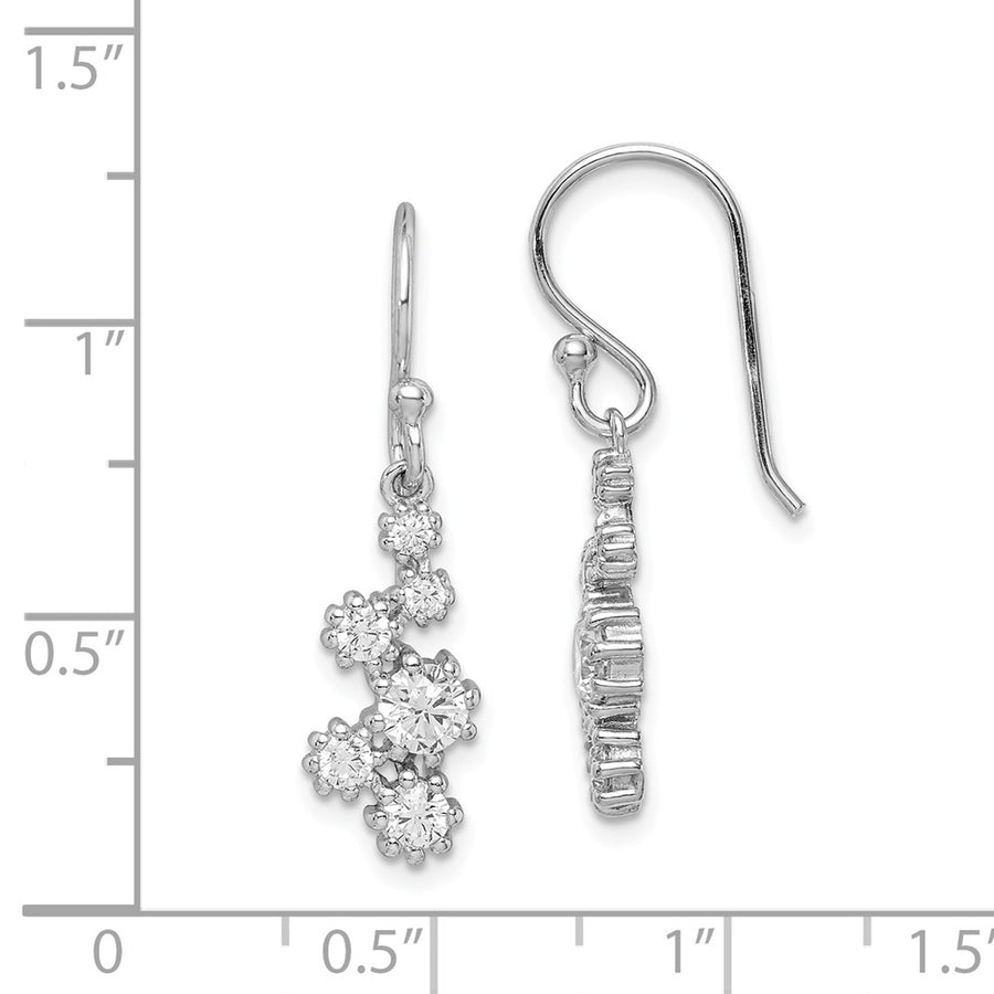 Quality Gold Sterling Silver Rhodium-plated CZ Post Dangle Earrings