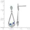 Quality Gold Sterling Silver Rhodium-plated Polished CZ Post Dangle Earrings