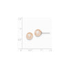 Quality Gold Sterling Silver 8-9mm Pink FW Cultured Round Pearl Stud Earrings