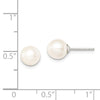 Quality Gold Sterling Silver 7-8mm White FW Cultured Round Pearl Stud Earrings