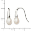 Quality Gold Sterling Silver RH 7-8mm White FW Cultured Pearl Dangle Earrings