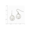 Quality Gold Sterling Silver 14-15mm White Shell Bead Dangle Earrings