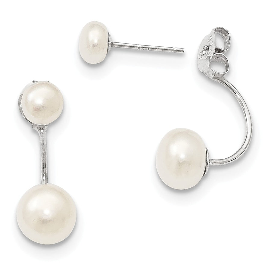 Quality Gold Sterling Silver White Freshwater Cultured Pearl Dangle Earring