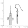 Quality Gold Sterling Silver Rhodium-plated Polished Cross Dangle Shepherd Hook Earrings