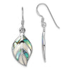 Quality Gold Sterling Silver Rhodium Polished Leaf MOP & Abalone Dangle Earrings