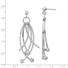 Quality Gold Sterling Silver Rhodium-plated Polished 6 Curved Dangles Post Earrings