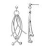 Quality Gold Sterling Silver Rhodium-plated Polished 6 Curved Dangles Post Earrings