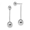 Quality Gold Sterling Silver Rhodium-plated Dangle Ball Jacket Ball Post Stud Earrings