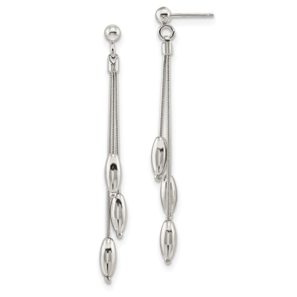 Quality Gold Sterling Silver Rhodium-plated Polished Dangle Post Earrings