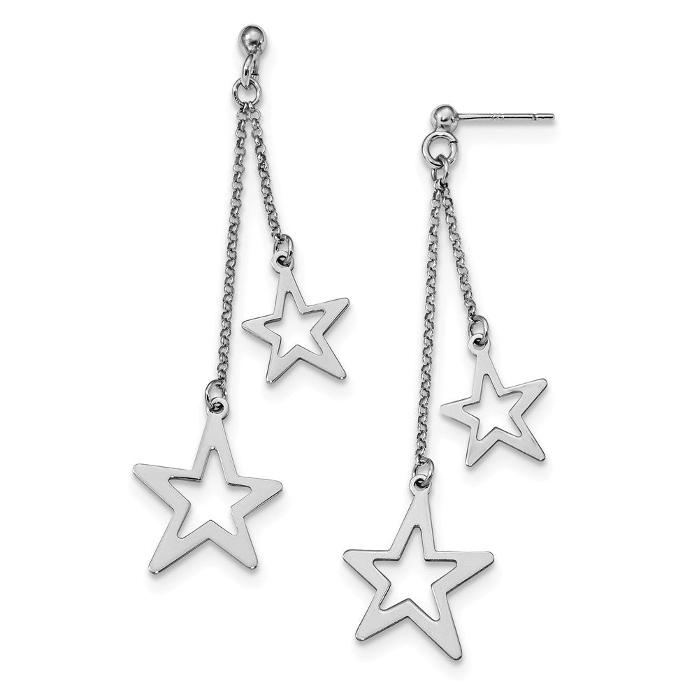 Quality Gold Sterling Silver Rhodium-plated Stars Dangle Post Earrings