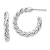 Quality Gold Sterling Silver Rhodium-plated Polished Twisted Post Hoop Earrings