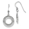 Quality Gold Sterling Silver Rhodium-plated Enamel Glitter Fabric Circle Dangle Earrings