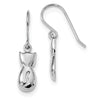 Quality Gold Sterling Silver Rhodium-plated Polished Cat Dangle Earrings