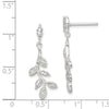 Quality Gold Sterling Silver CZ Leaf Dangle Post Earrings