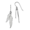 Quality Gold Sterling Silver Rhodium-plated Polished Feathers Dangle Earrings