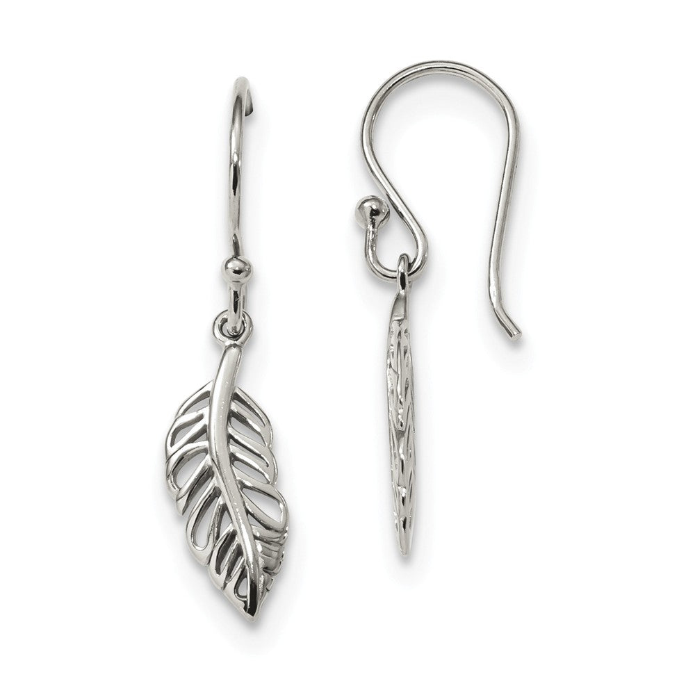 Quality Gold Sterling Silver Leaf Dangle Earrings