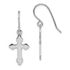 Quality Gold Sterling Silver Rhodium-plated Cross Dangle Shepherd Hook Earrings