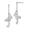 Quality Gold Sterling Silver Rhodium-plated Polished Butterfly Post Dangle Earrings