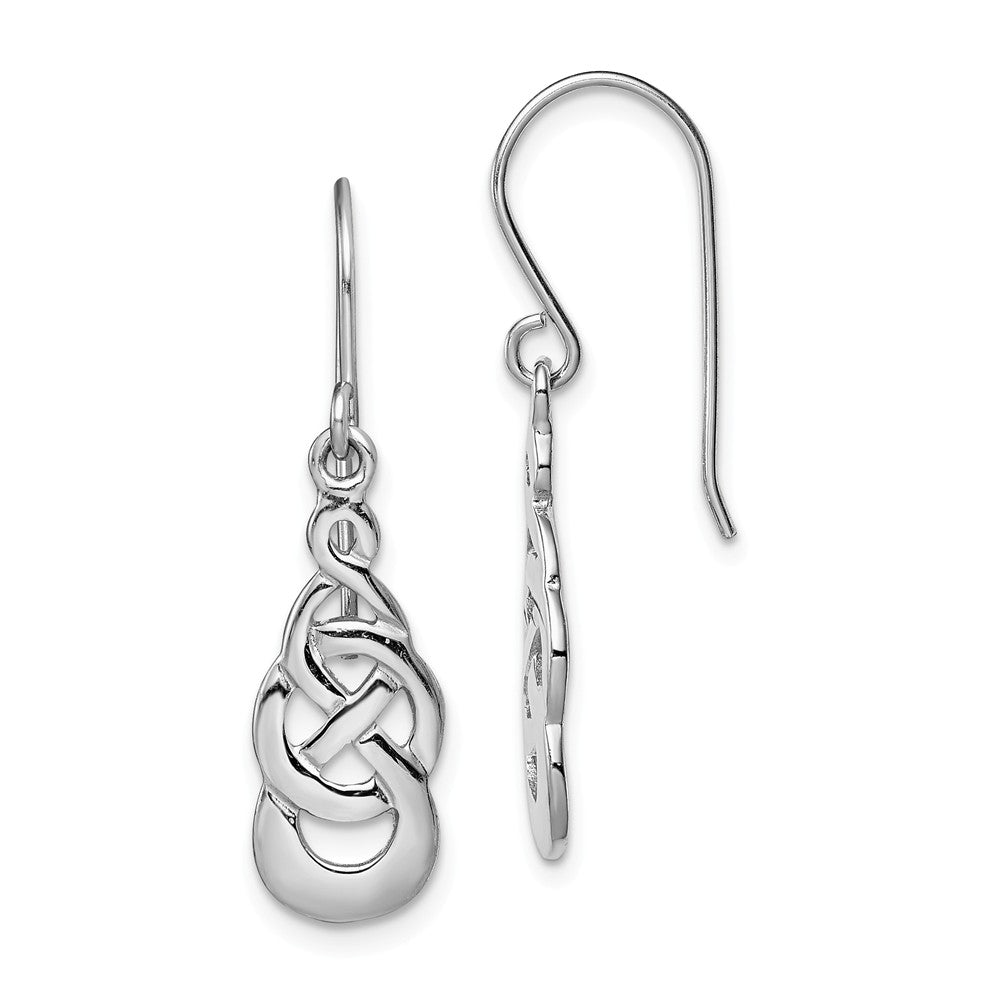 Quality Gold Sterling Silver Rhodium-plated Celtic Knot Dangle Earrings