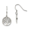 Quality Gold Sterling Silver CZ Tree of Life Dangle Shepherd Hook Earrings