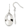 Quality Gold Sterling Silver Polished Laser Cut Oval Dangle Hook Earrings