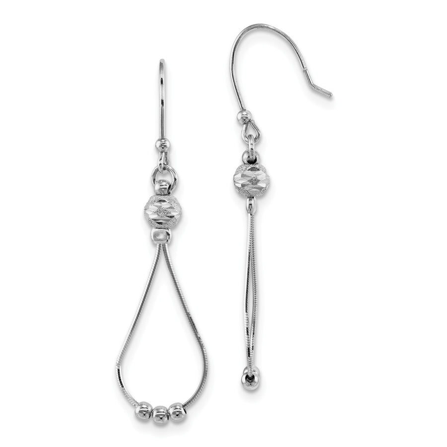 Quality Gold Sterling Silver Rhodium-plated Diamond-cut Dangle Beaded Earrings