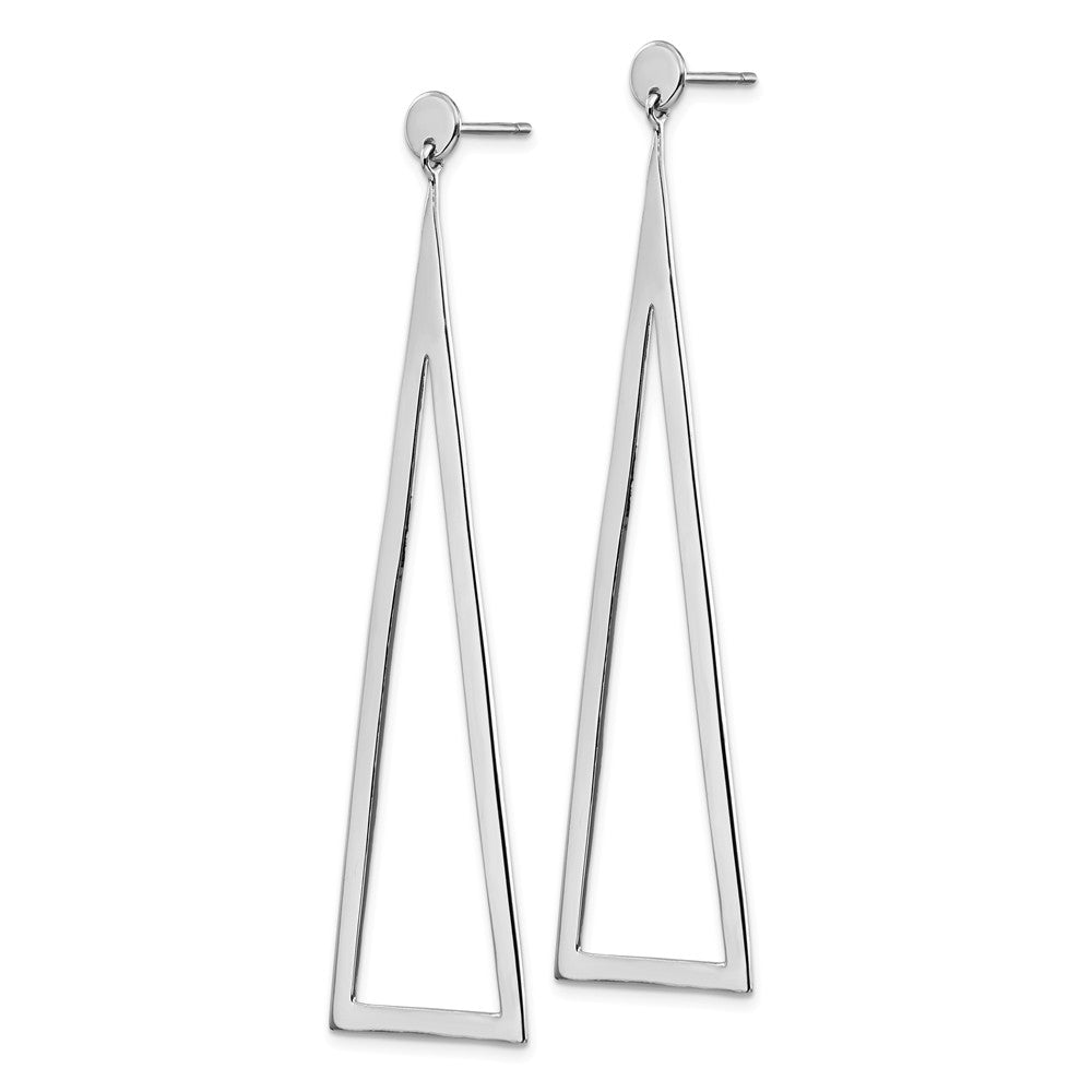 Quality Gold Sterling Silver Rhodium-plated Polished Triangle Dangle Earrings