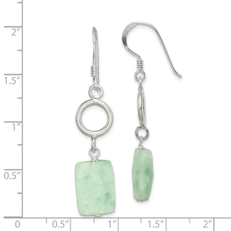 Quality Gold Sterling Silver Amazonite Stone Dangle Earrings