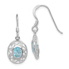 Quality Gold Sterling Silver Blue Topaz Fancy Dangle Earrings