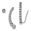 Quality Gold Sterling Silver Rhodium-plated CZ 1 Ear Climber & 1 Stud Earrings